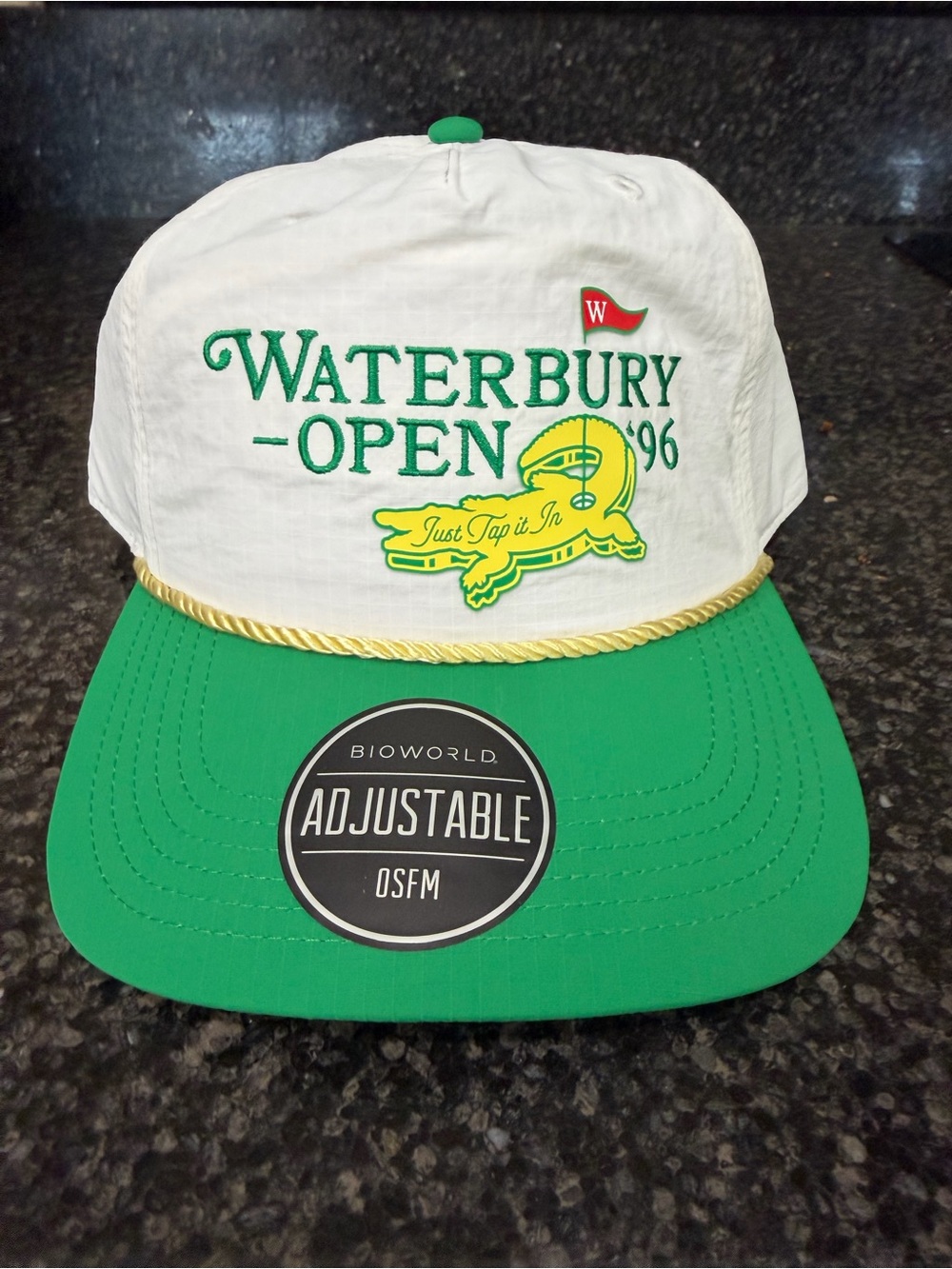 Waterbury Open '96 Embroidered Green & White Adjustable Hat